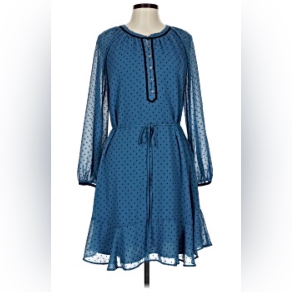 LOFT Polka Dot Long Sleeve Dress